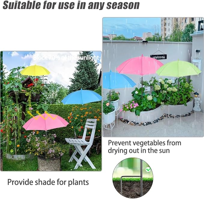 Plant Umbrellas for Outdoor Plants, Garden Umbrella Shade for Plants,Adjustable Height Provides shade cloth for Plants to Protect Their Flowers from Intense Sunlight and Rain(18.8 inches to 35.58 inches)