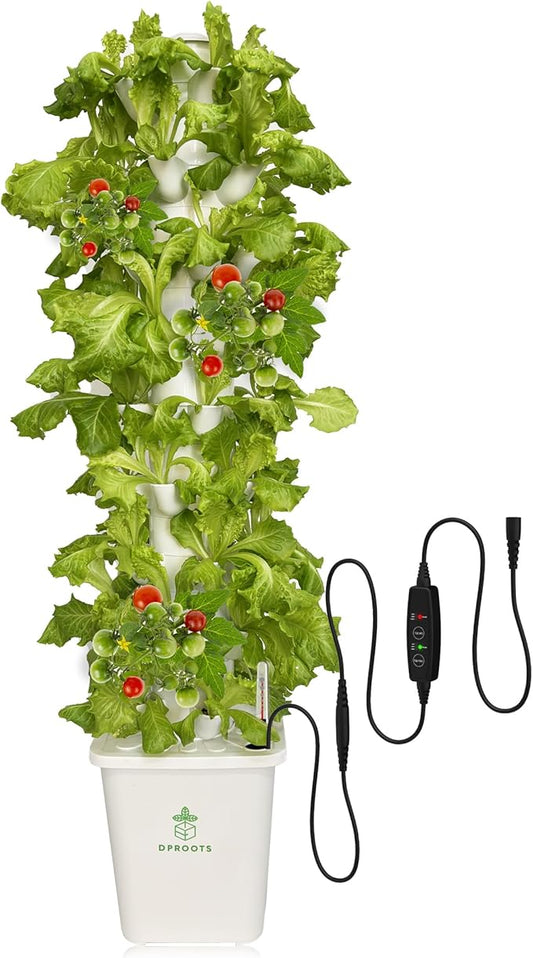 Hydroponic Tower Growing System,45 Pods Vertical Garden,Suitable for Indoor and Greenhouse, Grow Herbs and Vegetables,Houseplant Farming with Water Circulation and Automatic Timer