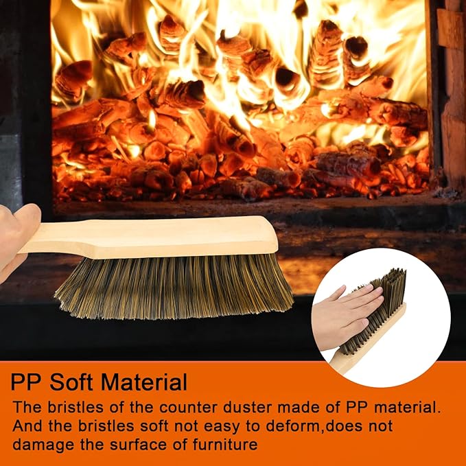 Uniflasy Ash Bucket with Lid, Shovel and Hand Broom, 5.2 Gallon Metal Coal Ash Bucket for Fireplace, Fire Pits, Wood Burning Stove, Ash Can with Lid fireplace Wood Stove Ash Fireplace Cleaning Tools