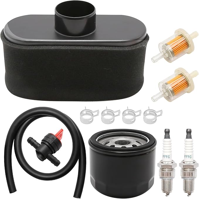 11013-7047 Air Filter 49065-7007 Oil Filter Tune Up Kit Replacement for Kawasaki FR651V FR691V FR730V FS481V FS541V FS600V FS651V FS691V FS730V 4-Cycle Engine Lawn Mower Tractor (Set B)