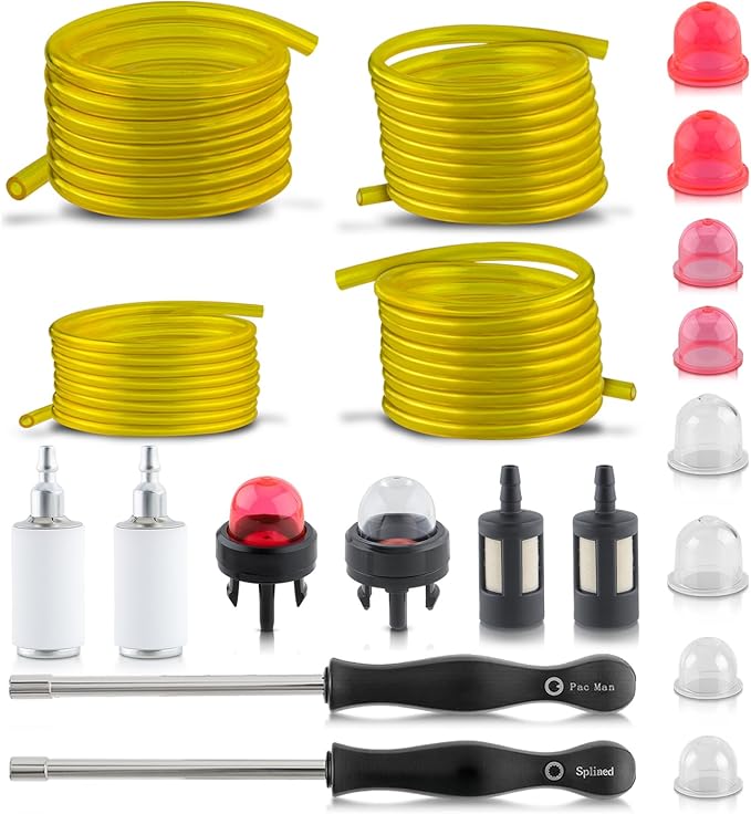 4 Size 4 Feet Long Small Engine fuel line hose, 530095646 Fuel filters, ZF-1 Fuel filters, Snap in Primer Bulb, 188-12 Primer Bulb, Carburetor Adjustment Tool