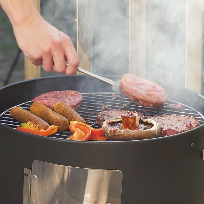 Realcook Charcoal Meat Smoker Grill: Premium BBQ Smokers with Smoke Box - Barbecue Vertical Charcoal Grill Combo for Outdoor Cooking Patio Backyard Grilling Tailgating