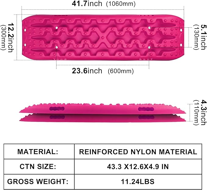X-BULL New Recovery Traction Tracks Sand Mud Snow Track Tire Ladder 4WD (Barbie Pink, 3gen)