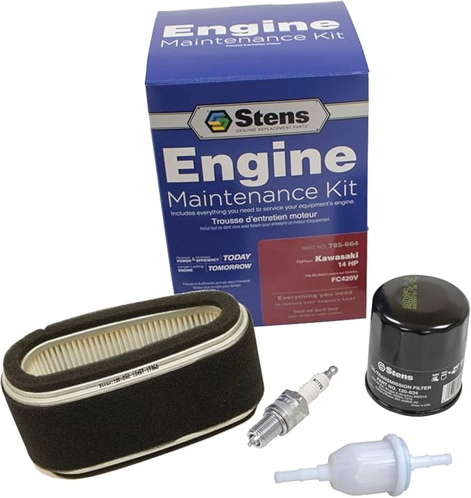 Stens 785-664 Engine Maintenance Kit for Kawasaki Fc420; 14 Hp, Black