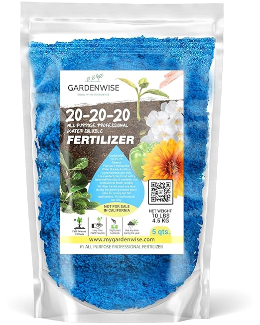20-20-20 Water-Soluble Fertilizer β Powder for Liquid Plant Food for Indoor & Outdoor Plants, Orchids, Vegetables, Lawns, Flowers β 20 20 20 Fertilizer 5 Quarts (10 lbs)