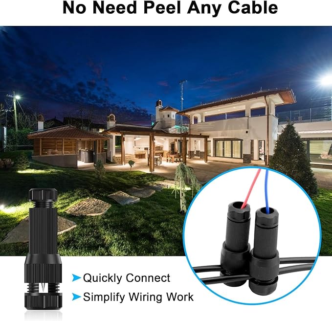 100 Pack Low Voltage Landscape Light Wire Connector Outdoor 14-20 Gauge Cable Connectors for Landscape Path Lights Work with Malibu Paradise Moonrays and More