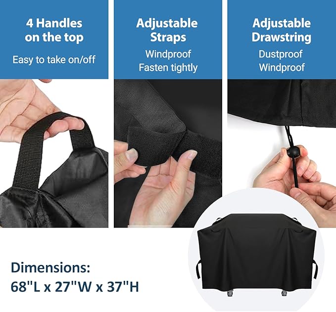 Griddle Cover for Blackstone 36 inch Griddle with Hood, 600D Heavy Duty 5482 Polyester Grill Cover for Blackstone 4 Burner Griddles with Strap, Waterproof Rip-Proof Windproof Outdoor Grill Cover