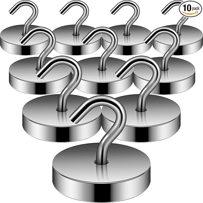 Neosmuk Magnetic Hooks, Cruise Ship Essentials, 100lb+ Heavy Duty Magnetic Hooks for Cruise Cabins, Refrigerator, Grill, Hanging, and Travel | Extra Strong Must-Haves Magnet Hook,Gold
