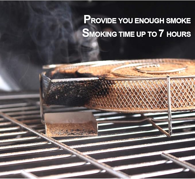 Realcook 8" Cold Smoke Generator, Hot or Cold Smoking on Any BBQ Grill and Smoker, Perfect for Smoked Salmon, Cheese, Pork and More, Smoke Time up to 4-7 Hours
