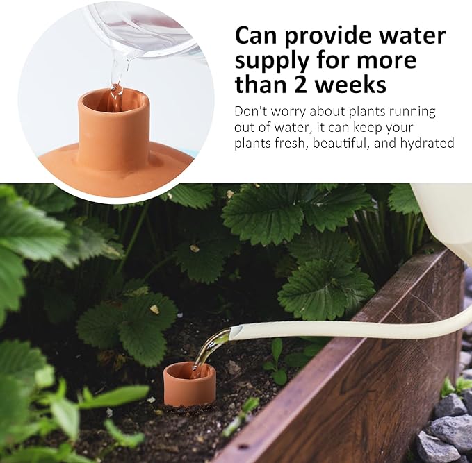 Large 3.3L Terracotta Watering Pots Ollas Self Watering Planter Watering System 10inch-Simple Irrigation Peripheral Water System Indoor Outdoor Plant Watering Globes Large Reservoir Bulbs