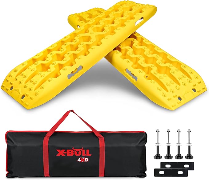 X-BULL New Recovery Traction Tracks Sand Mud Snow Track Tire Ladder 4WD (Yellow, 3gen)
