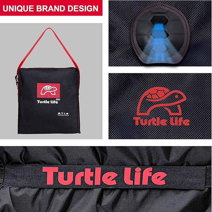 Turtle Life BBQ Grill Cover, 72 Inch Heavy Duty Waterproof 4-6 Burner Barbecue Gas Grill Covers for Weber Genesis Char-Broil Deluxe, Black