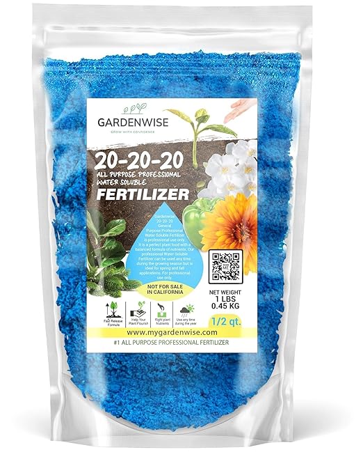 20-20-20 Water-Soluble Fertilizer β Powder for Liquid Plant Food for Indoor & Outdoor Plants, Orchids, Vegetables, Lawns, Flowers β 20 20 20 Fertilizer 1/2 Quart (1 lb)