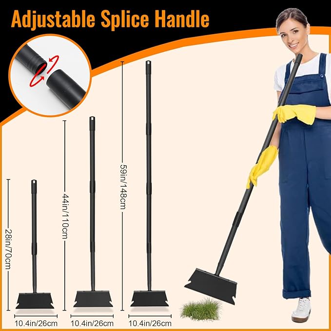 Garden Flat Shovel Scraper, Heavy Duty Floor Scraper with 59 Inch Long Handle, Outdoor Multifunctional Weed Cleaning Shovel for Gardening Edging Trenching Weeding and Removing Snow, Weeds, Dirty, Moss