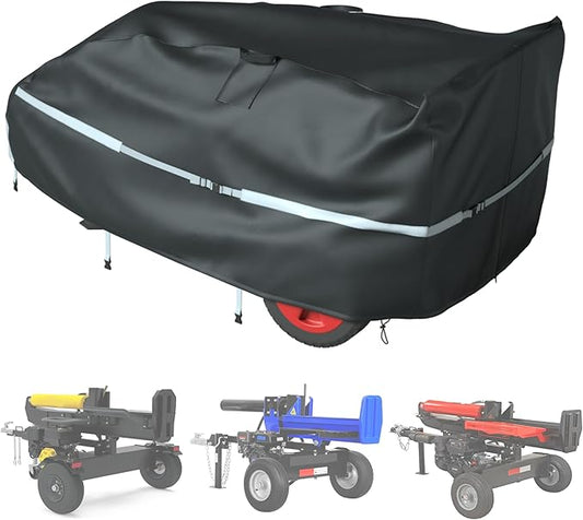 Log Splitter Cover,89 ร45 ร 39 inch,Made of 900D Silver Coated Waterproof Oxford Cloth, 100% Waterproof, Weather Resistant, Tear Resistant, Suitable for 15-45 Ton Log Splitter (black)