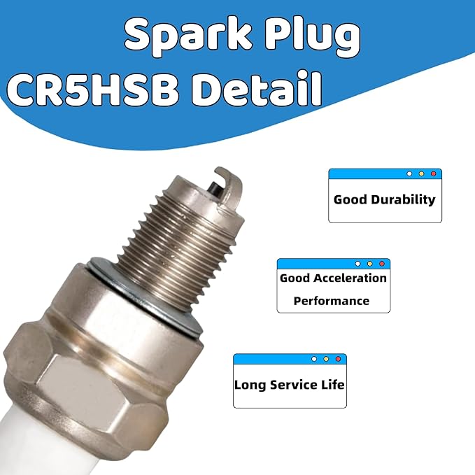 Spark Plug CR5HSB Replacement For NGK 6535 Hnoda GX22 GX31 GX100 Engine EB2000 EU2000 EB2000I EU1000I EU2000I 2000 series Generator Rep 98056-55777 (5 Pack)