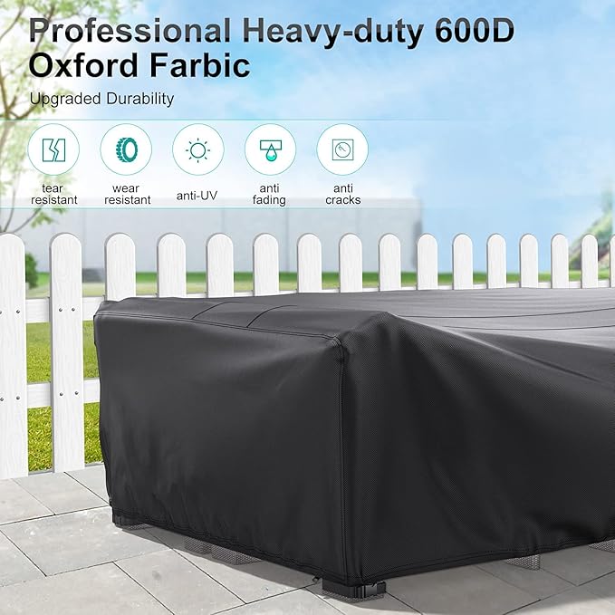 Patio Furniture Covers, Heavy Duty Outdoor Furniture Cover Waterproof, Sectional Sofa Set Covers Table and Chair Set Cover, 128"L×83"W×28"H