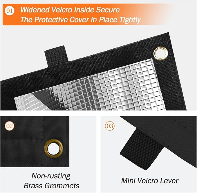 TOHONFOO 2-Way Opening Backflow Preventer Pipe Insulation Cover (5°F) - Irrigation Sprinkler Valve Cover - Water Well Pump Cover - Sturdy 5 Layers for Winter Freeze Protection (36" W x 24" H, Black)