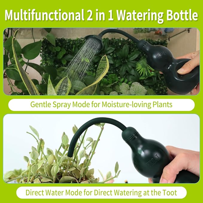 Squeeze Bottles for Plants, 11oz Small Watering Can for Succulent, Muti-Function Squirt Bottle for Seedling Watering, Wash, Tattoo, Dark Green