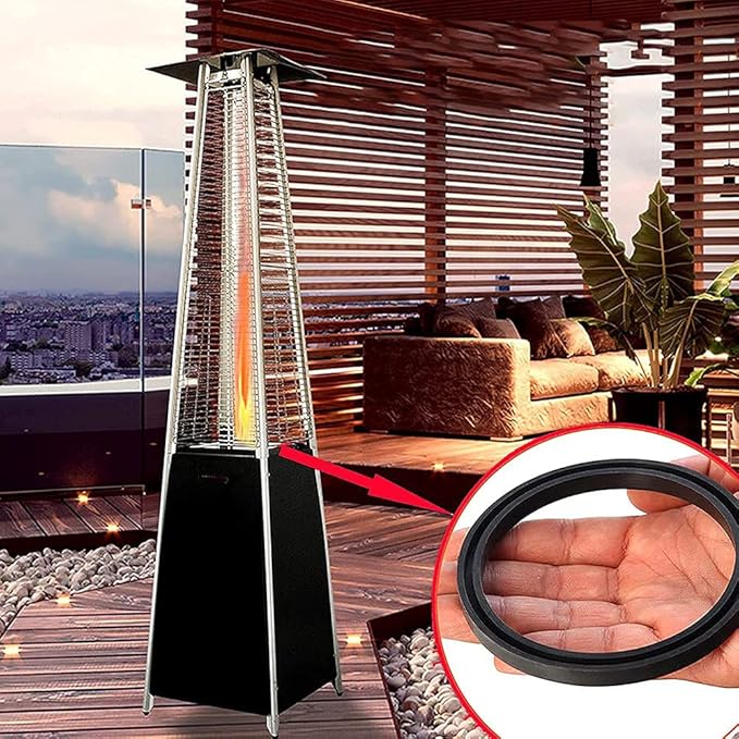 Firdnyohs 4" Glass Tubes Support Rubber Ring -Neoprene Support Ring for Glass Tubes,Pyramid Patio Heater Dancing Flames Pyramid Outdoor Patio Heater Replacement Glass Tube Support Rubber Rin -Black