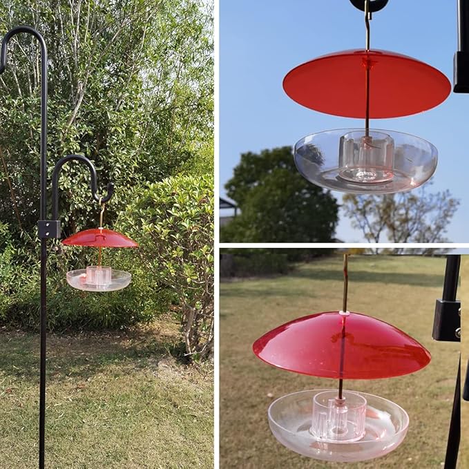 8" Mini Weather Guard for Bird Feeder - 2 PC x Small Protective Dome Cover Against Rain/Snow/Sun - Red Dia. 20CM