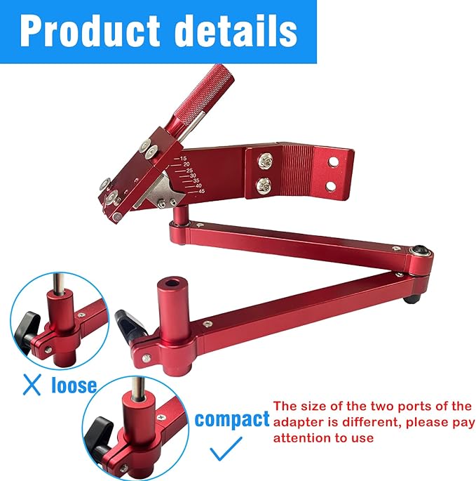 Lawn Mower Blade Sharpener Sharpener Model 5005 15°-45° Adjustable for Straight and Standard Lawn Mower Blades with Aluminum Balancer Red