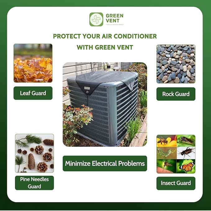 Air Conditioner Cover Universal 28x28, Central HVAC Screen, Outside Unit Shade, Heat Pump Mesh Protector, Full Leaf Guard, Round Compressor Net Defender for AC Outdoor Conditioners(28x28)