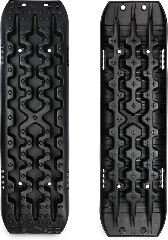 X-BULL New Recovery Traction Tracks Sand Mud Snow Track Tire Ladder 4WD (Black,3gen)