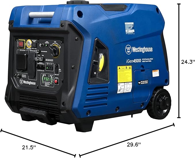 Westinghouse 5000 Peak Watt Super Quiet Portable Inverter Generator, Remote Electric Start with Auto Choke, Wheel & Handle Kit, RV Ready, Gas Powered, Parallel Capable
