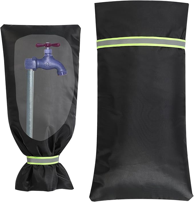 BANGIE Spigot Covers Winter Insulated, Outdoor Faucet Covers Freeze Protection, 420D Industrial Oxford Waterproof Pipe Cover Against Severe Snow and Intense Sun (15" W x 35" H)