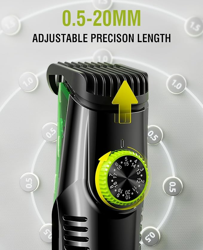 Beard Trimmer for Men: Vacuum Mustache Trimmer for Less Mess -IPX7 Waterproof- Rechargeable Electric Beard Cutting Kit with Adjustable Length Comb- Built-in Vacuum for Sideburns, Stubble