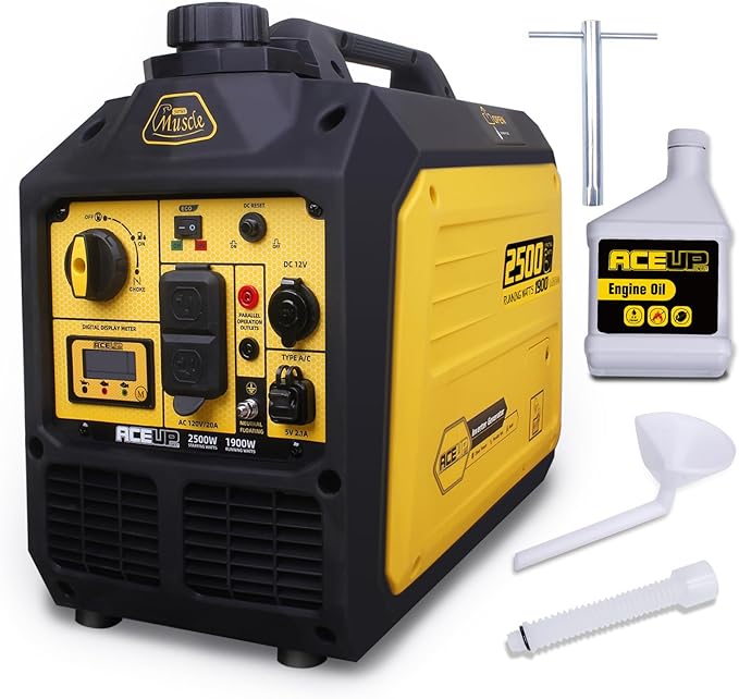 Aceup Energy 2500 Watt Gas Inverter Generator, Super Quiet Portable Generator for Home use, Camping, EPA Compliant