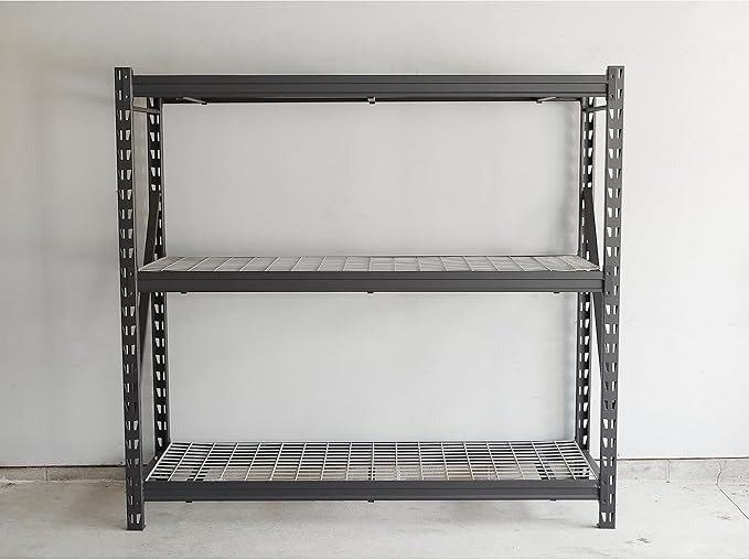 Ironton Industrial Shelving Rack, 3 Storage Shelves Steel Construction 3-Tier Rack with 2000-Lb Load Capacity Per Shelf, Garage Storage Rack