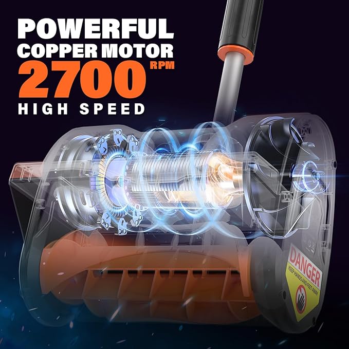 MAXLANDER Electric Snow Shovel Cordless, 20V 12-Inch Cordless Snow Blower, Battery Snow Shovel with Directional Plate and Adjustable Front Handle (4.0Ah Battery, Charger and Cover Included)