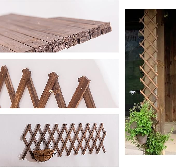 2Pack Expandable Wooden Lattice Wall,Plant Garden Trellis for Climbing Plants Outdoor, Plant Vertical Rack Wall Decor Indoor