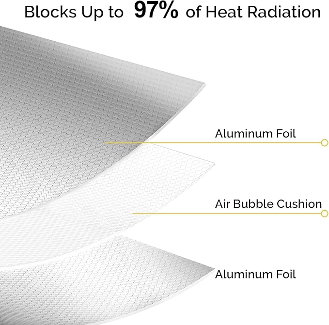 fowong Reflective Insulation Roll, Aluminum Foil Window Insulation for Winter, Weatherproofing Window Insulationv Kit Double Bubble Radiant Barrier Roll for RV Garage Thermal Heat Shield 24" x 10 Ft