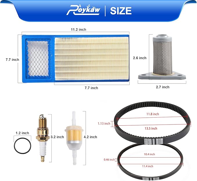 Roykaw EZGO TXT Golf Cart Tune Up Kit w/Drive Belt & Starter Generator Belt for 1994-2005 with 295/350cc 4 Cycle Robbins Motor