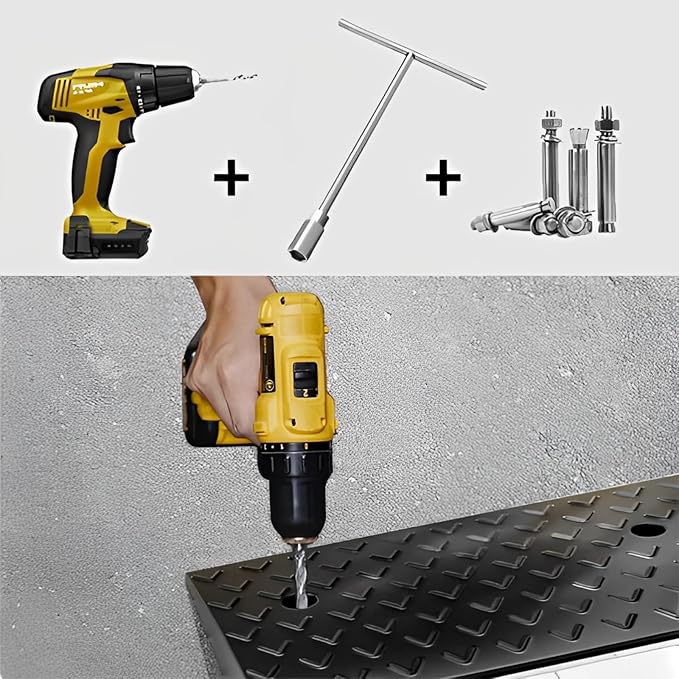 2 Pack 4'' Rise Rubber Curb Ramp Heavy Duty Loading Rubber Curb Ramps 22000lbs (10 Ton) Driveway Ramp Car Slope Ramp for Loading Dock Bike Vehicle Warehouse Sidewalk Wheelchair (4" H)