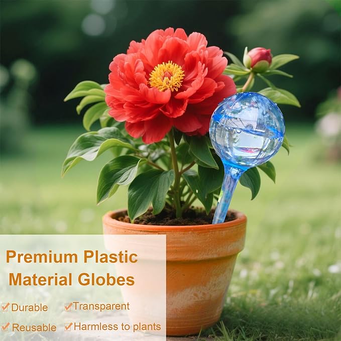 MOONSOUND Large 12pcs Self Watering Plant Stakes, Plastic Plant Watering Devices to Help Automate The Watering for Plants, Plant Waterer Self Watering Bulbs for Garden Home Plants