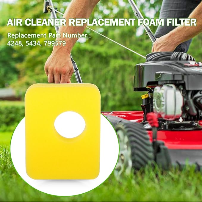 4 PCS 799579 Air Filter with Spark Plug Compatible with 550E-550Ex Series 09P000, 08P000 Engine, Lawn Mower Air Cleaner Foam Filter Replaces 4248 5434 799579