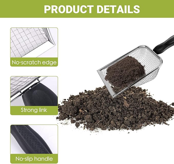 4 Pcs Gardening Soil Sifter, Shape Garden Sieve Sifter with Handle (2/2.8/3.8/5 mm Mesh), Portable Gardening Sifter for Gradening Sand Soil Dirt Compost (4 Set)