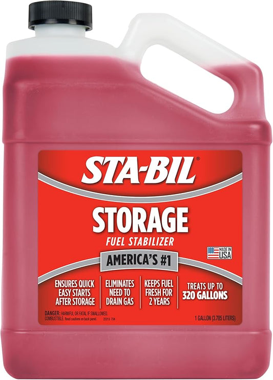 STA-BIL Storage Fuel Stabilizer | Keeps Fuel Fresh for 24 Months, Prevents Corrosion, Gasoline Treatment Fuel Additive that Protects Fuel System, Gas Stabilizer for Fuel Storage, 1 Gallon