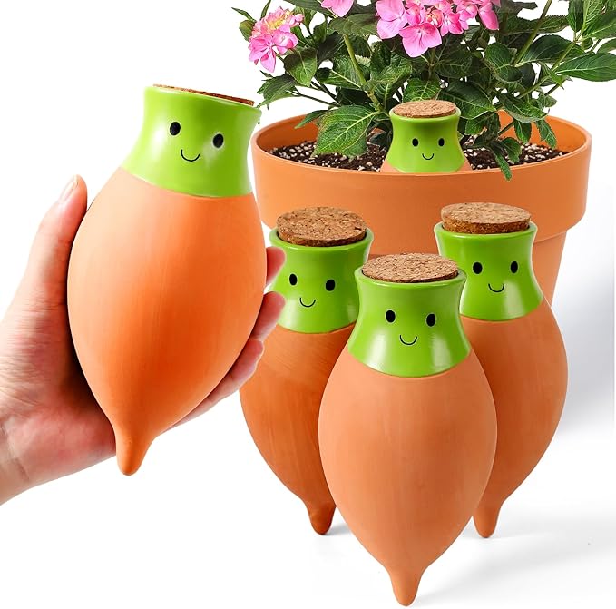 Ollas Plant Watering Globes. 4 Pcs Self Watering Planter Insert. Terracotta Ollas Plant Watering Devices. Ollas Self Watering Globes. Large Olla Watering Pot. Plant Lover Gifts