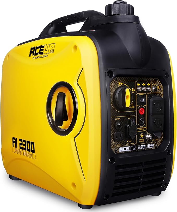 Aceup Energy 2300 Watt Portable Inverter Generator, Super Quiet Gas Generator for Home Use, EPA Compliant, Lightweight RV Ready