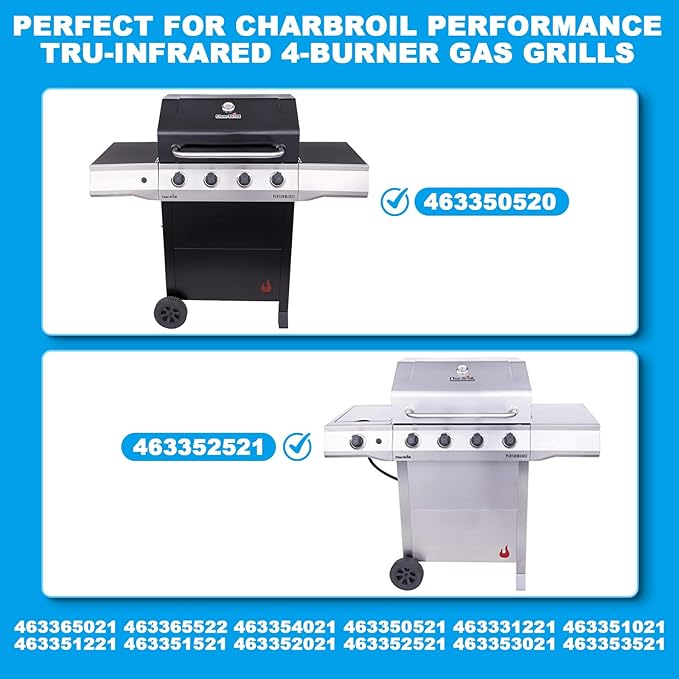 17" Emitter Plate for Charbroil Performance 4-Burner 463365021 463365724 463365522 463352521 Gas Grills, Porcelain Steel Grill Grates Replacement Parts for Char-broil G426-0004-W1 G426-0005-W1