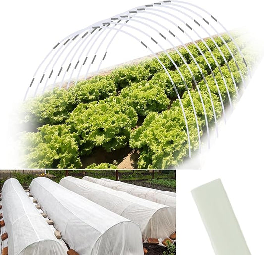 Greenhouse Hoops 60pcs, Sunwuk Garden Hoops for 1-3.5ft Wide Raised Bed, 15 Sets of 5.6ft Long Super Bendable Fiberglass Support Hoops Frame, Mini Greenhouse Flat for Row Cover (S Size)