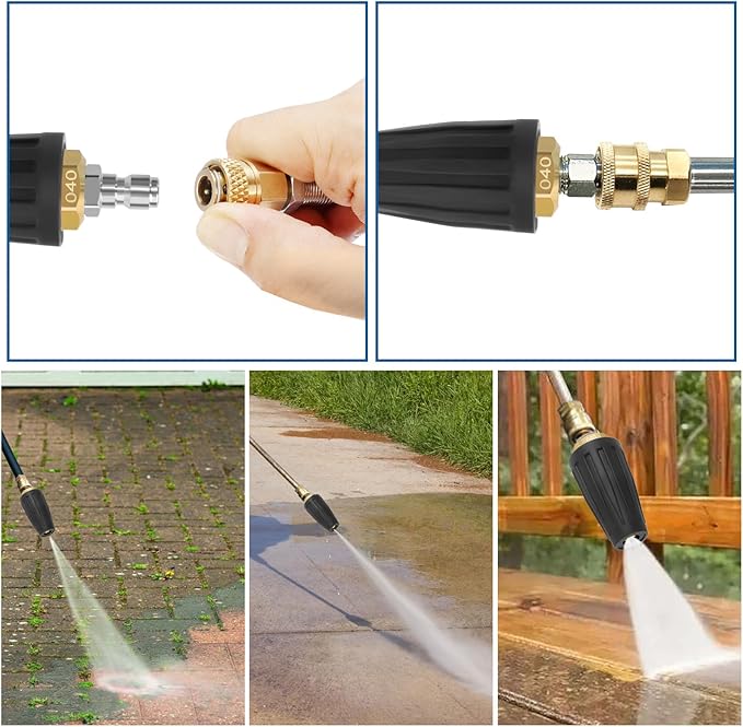 Tips Turbo Nozzle for 1/4'' Quick Connect Pressure Washer, 4000 PSI Max, 4.0 GPM 4.0 Orifice