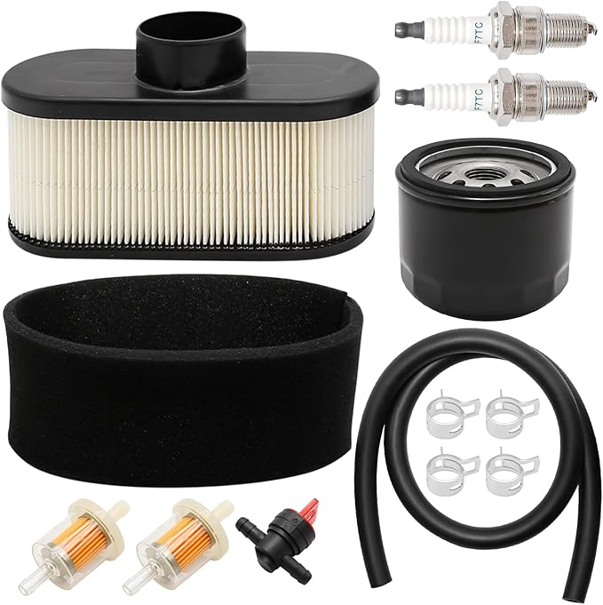 11013-7047 Air Filter 49065-7007 Oil Filter Tune Up Kit Replacement for Kawasaki FR651V FR691V FR730V FS481V FS541V FS600V FS651V FS691V FS730V 4-Cycle Engine Lawn Mower Tractor (Set B)