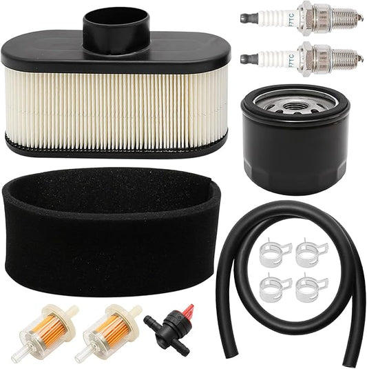 11013-7047 Air Filter 49065-7007 Oil Filter Tune Up Kit Replacement for Kawasaki FR651V FR691V FR730V FS481V FS541V FS600V FS651V FS691V FS730V 4-Cycle Engine Lawn Mower Tractor (Set B)