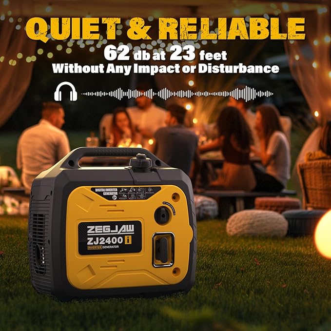 2400-Watt Portable Inverter Generator, EPA Compliant, CO-Sensor, Eco-Mode Feature, Lightweight & Quiet Gas Powered Generators for Home Use